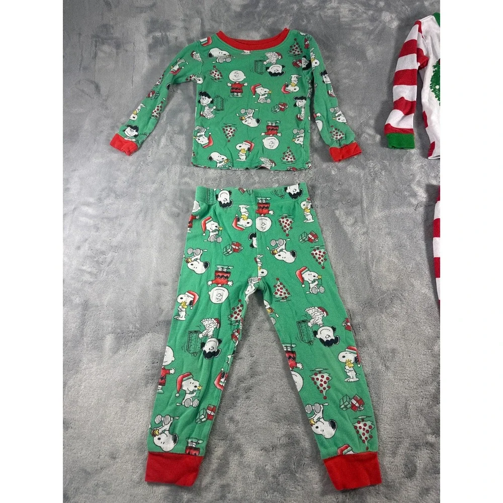 Peanuts Snoopy & Nightmare Before Christmas Toddler Pajama Set Bundle 4T 4